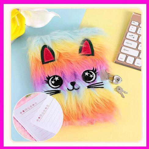 kawaii لطيف القط يوميات مع قفل ومفاتيح للفتيات 7 8 سنوات من العمر فتاة هدايا عيد ميلاد مجلات الأطفال للفتيات لطيف القط أفخم مذكرات سرية يوميات كتابة مجلة صفحات مبطنة دفتر. in Kuwait
