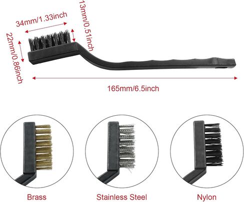 3Pcs Small Wire Brush Set, Metal Cleaning Brush Bristle Brush, Brass/Nylon/Stainless Steel Wire Brushes for Cleaning Rust Removal, Polishing, Scrubbing (Multicolour) in Saudi Arabia