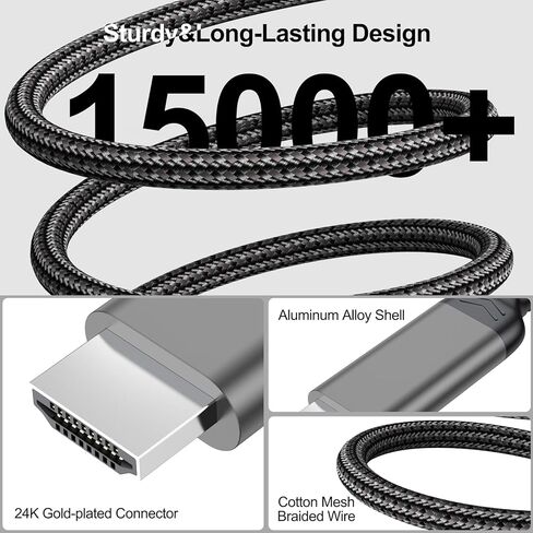 4K DisplayPort to HDMI Cable 6Feet 3-Pack, Display Port DP to HDMI Cable Male to Male Video Monitor Cord [Nylon Braided] Compatible with Computer,PC,Laptop,TV, Projector, Monitor in Saudi Arabia