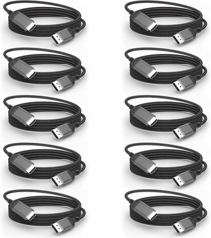 4K DisplayPort to HDMI Cable 6Feet 3-Pack, Display Port DP to HDMI Cable Male to Male Video Monitor Cord [Nylon Braided] Compatible with Computer,PC,Laptop,TV, Projector, Monitor in Saudi Arabia