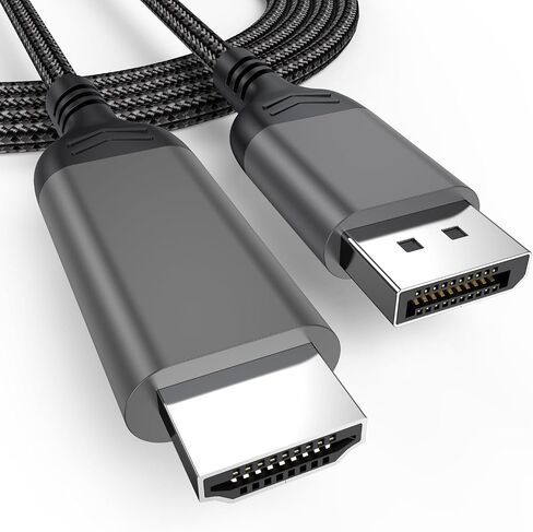 4K DisplayPort to HDMI Cable 6Feet 3-Pack, Display Port DP to HDMI Cable Male to Male Video Monitor Cord [Nylon Braided] Compatible with Computer,PC,Laptop,TV, Projector, Monitor in Saudi Arabia
