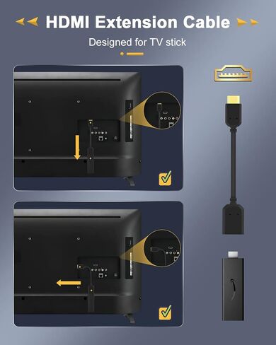 كابل تمديد HDMI EXTRACTME، 2 حزمة محول موسع HDMI ذكر إلى أنثى عالي السرعة يدعم 4K 3D لـ Google Chrome Cast، Roku Stick، TV Stick، HDTV، PS3/4، Xbox360، الكمبيوتر المحمول والكمبيوتر الشخصي in Kuwait
