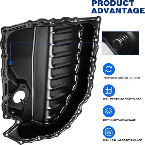Lower Engine Oil Pan and Drain Plug Replacement for Volkswagen Beetle Passat CC Tiguan Eos Audi A3 Q3 TT Quattro(without Oil Level Sensor) in Saudi Arabia