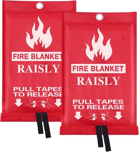 Fire Blankets Emergency for Home 39'' x 39'' Emergency Fire Blanket for Kitchen Flame Retardant Safety Blanket Fiberglass Fire Extinguisher Blanket for School, Office, and Warehouse-2 Pack in Saudi Arabia
