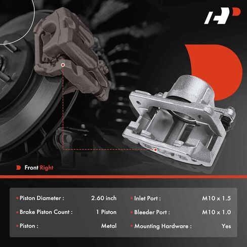 A-Premium Disc Brake Caliper Assembly with Bracket Compatible with Select Ford, Lincoln & Mercury Models - Sable 2001, Taurus 2001-2007, Continental 2002, Sable 2001-2005 - Front Right Passenger Side in Saudi Arabia