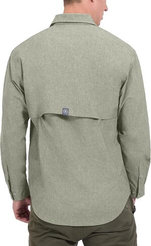 Little Donkey Andy Men's Quick Dry Hiking Shirt, Lightweight Long Sleeve Travel Shirt, Air-Holes Tech Laurel Oak Heather XXXL in Saudi Arabia