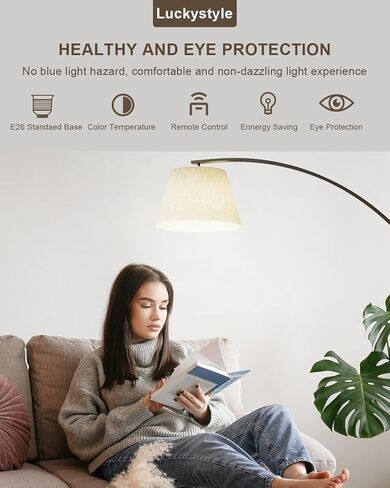 Arc Floor Lamps for Living Room,1200LM Super Bright 71 Inch Extra Tall Floor Lamp with Remote Control Dimmable 12W LED Bulb,E26 Base,Adjustable Lampshade,Foot Switch,LED Hanging Lamp for Bedroom Black in Saudi Arabia