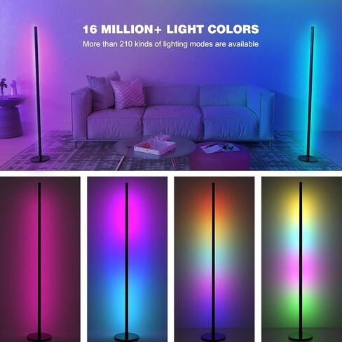 Corner Floor Lamp 2 Pack Smart LED Corner Lamp with 16 Million Colors,DIY Lighting Mode,Music Sync&Timing,61" RGB LED Floor Lamp Works with App/Remote,RGB Floor Lamp for Living Room, Gaming Room in Saudi Arabia