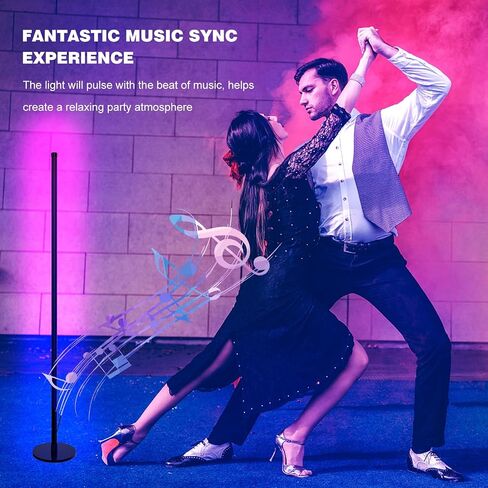 Corner Floor Lamp 2 Pack Smart LED Corner Lamp with 16 Million Colors,DIY Lighting Mode,Music Sync&Timing,61" RGB LED Floor Lamp Works with App/Remote,RGB Floor Lamp for Living Room, Gaming Room in Saudi Arabia