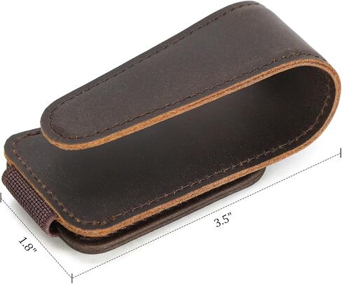 Polare حامل نظارات شمسية من الجلد المحبب بالكامل لنظارات السيارة ونظارات شمسية ومشبك مغناطيسي من الجلد وحامل نظارات عالمية للشاحنة والإكسسوارات الداخلية للسيارة، عبوة واحدة in Kuwait