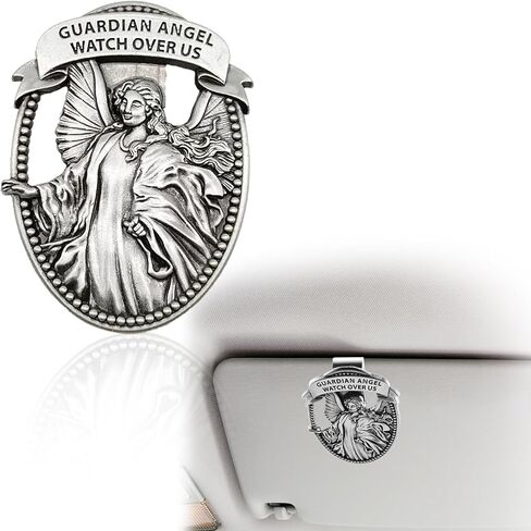 Car Sun Visor Accessories Cathedral Guardian Angel Visor Clip Bless Driving Safety Religious Gift for Parent, Family, Friend, New and Old Driver (1 PCS) in Saudi Arabia