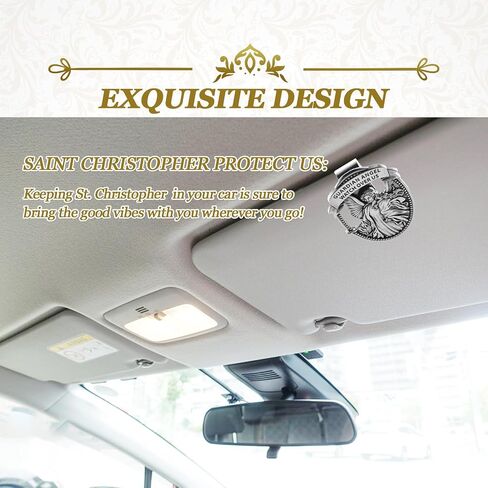 Car Sun Visor Accessories Cathedral Guardian Angel Visor Clip Bless Driving Safety Religious Gift for Parent, Family, Friend, New and Old Driver (1 PCS) in Saudi Arabia