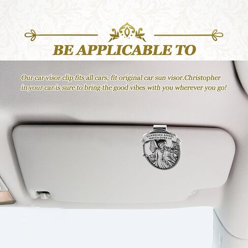 Car Sun Visor Accessories Cathedral Guardian Angel Visor Clip Bless Driving Safety Religious Gift for Parent, Family, Friend, New and Old Driver (1 PCS) in Saudi Arabia