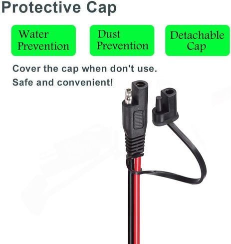 14AWG Battery Alligator Clips,SAE Quick Release Adapter to Alligator Clips with 2FT,SAE Clip Connectors Extension Charging Cable for Cars Motorcycles in Saudi Arabia