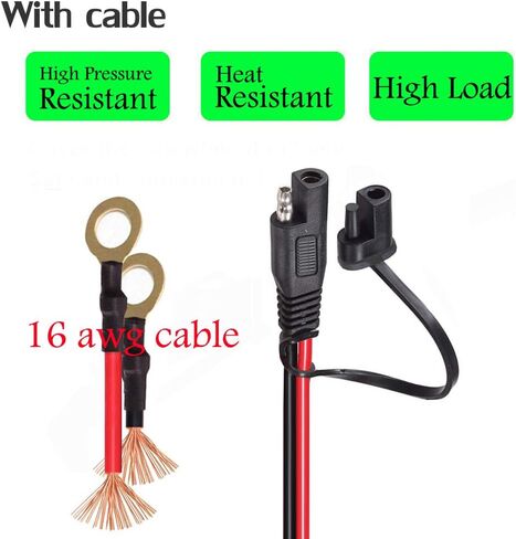 14AWG Battery Alligator Clips,SAE Quick Release Adapter to Alligator Clips with 2FT,SAE Clip Connectors Extension Charging Cable for Cars Motorcycles in Saudi Arabia