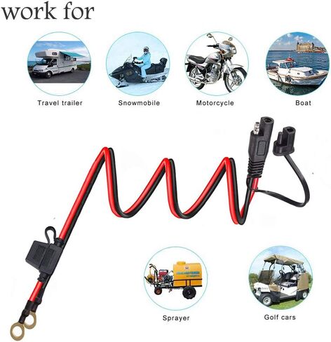 14AWG Battery Alligator Clips,SAE Quick Release Adapter to Alligator Clips with 2FT,SAE Clip Connectors Extension Charging Cable for Cars Motorcycles in Saudi Arabia