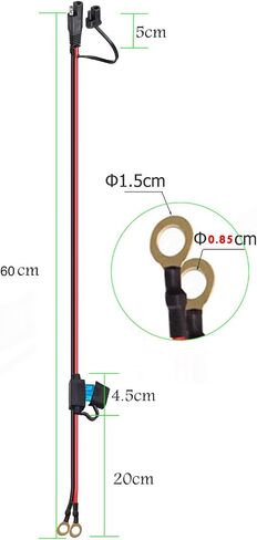 14AWG Battery Alligator Clips,SAE Quick Release Adapter to Alligator Clips with 2FT,SAE Clip Connectors Extension Charging Cable for Cars Motorcycles in Saudi Arabia