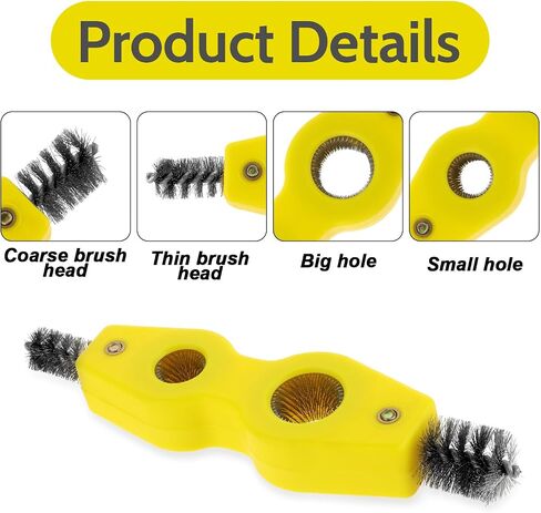 Car Battery Terminal Cleaning Brush 4 in 1 Anti-Rust Car Battery Cleaning Brush with Steel Wire Machine Parts Anti-Corrosion Cleaning Tools Universal for Automotive and Marine(Yellow) in Saudi Arabia