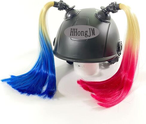 Pigtails for Helmet Gradient Ramp Helmet Ponytail with Suction Cup for Motorcycle Bike Cosplay Wig 2PCS 14inch (Helmet Not Included) in Saudi Arabia