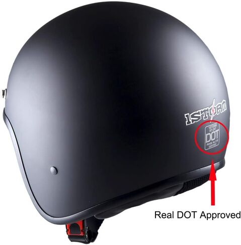1Storm Motorcycle Open Face Helmet Mopeds Scooter Pilot Half Face Helmet: HKY-207 in Kuwait