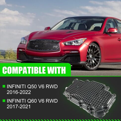 Lower Engine Oil Pan Assembly Compatible with INFINITI Q50 V6 RWD Q60 V6 RWD 2016 2017 2018 2019 2020 2021 2022 3.0L Replace 11110-5CA2A 111105CA2A in Saudi Arabia