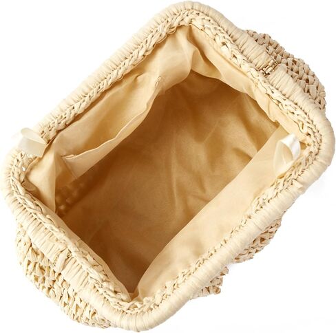 Straw Summer Beach Bag Woven Clutch Purses for Women Dumpling Detachable Shoulder Strap Pouch Handbag in Saudi Arabia