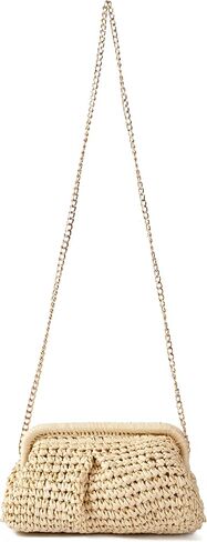 Straw Summer Beach Bag Woven Clutch Purses for Women Dumpling Detachable Shoulder Strap Pouch Handbag in Saudi Arabia