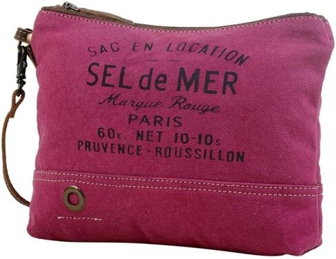 Myra Bag Just Pink Pouch Upcycled Cotton & Leathe S-2918 in Saudi Arabia