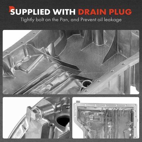 A-Premium Engine Oil Pan Sump with Drain Plug Compatible with Mercedes-Benz C250 2012-2015, SLK250 2012-2015, 1.8L, Replace # 2710101713, 2710101413 in Saudi Arabia