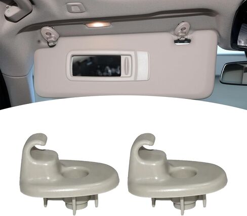2 PCS Car Sun Visor Clip Replacement, Waterproof Durable Vehicle Visor Retainer Accessories, Compatible with Jeep Liberty 2005-2012 Dodge 2008-2012#OEM 1AR26BD1-AA, 1AR26DW1AA (Gray) in Saudi Arabia