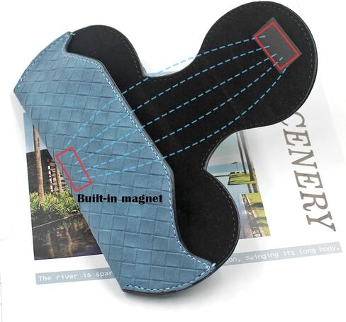 قطعتان من حامل النظارات الشمسية لواقي السيارة، صندوق منظم لحامل النظارات، حافظة نظارات جلدية مع مشابك لواقي السيارة وإكسسوارات حاجب السيارة الداخلي in Kuwait