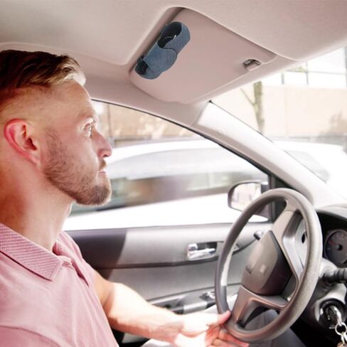 قطعتان من حامل النظارات الشمسية لواقي السيارة، صندوق منظم لحامل النظارات، حافظة نظارات جلدية مع مشابك لواقي السيارة وإكسسوارات حاجب السيارة الداخلي in Kuwait