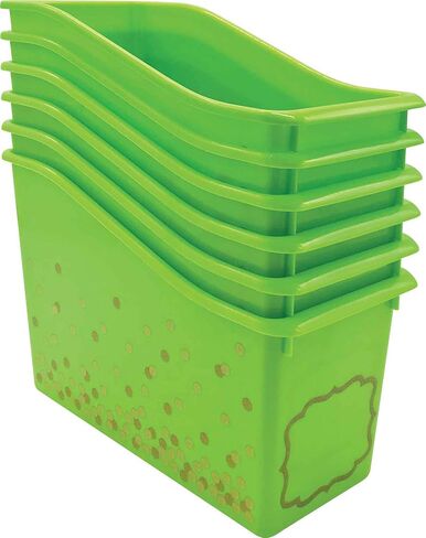 Black Confetti Plastic Book Bins - 6 Pack in Saudi Arabia