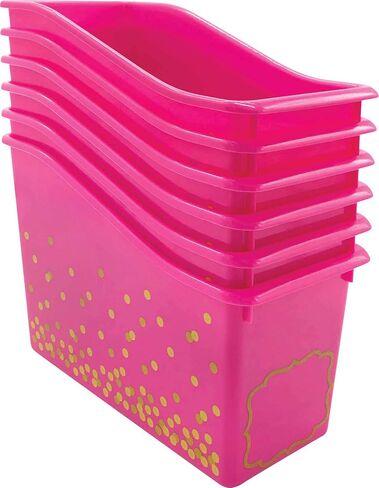 Black Confetti Plastic Book Bins - 6 Pack in Saudi Arabia