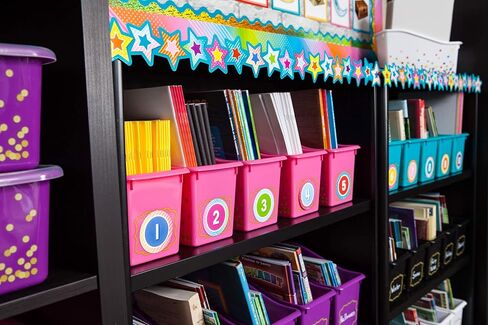 Black Confetti Plastic Book Bins - 6 Pack in Saudi Arabia