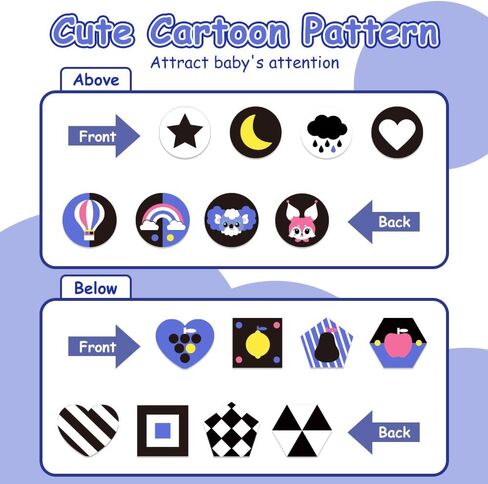 Baby Crib Mobile with Calming Music Rotation - Black and White High Contrast Nursery Mobile for Visual Stimulation and Development Baby Mobile for Crib for Newborn Infants, Boys, and Girls in Kuwait