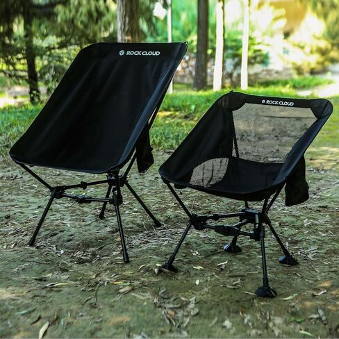 كرسي تخييم محمول من روك كلاود، خفيف الوزن ومدمج، كراسي تخييم قابلة للطي في الهواء الطلق كبيرة الحجم للتخييم والمشي لمسافات طويلة وحقيبة الظهر ورياضات الشاطئ، مقاس كبير بحري in Kuwait