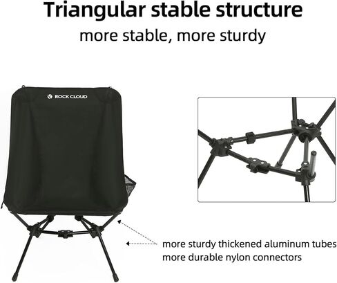 كرسي تخييم محمول من روك كلاود، خفيف الوزن ومدمج، كراسي تخييم قابلة للطي في الهواء الطلق كبيرة الحجم للتخييم والمشي لمسافات طويلة وحقيبة الظهر ورياضات الشاطئ، مقاس كبير بحري in Kuwait