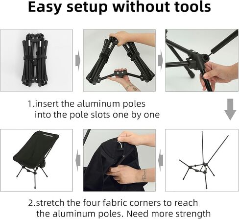 كرسي تخييم محمول من روك كلاود، خفيف الوزن ومدمج، كراسي تخييم قابلة للطي في الهواء الطلق كبيرة الحجم للتخييم والمشي لمسافات طويلة وحقيبة الظهر ورياضات الشاطئ، مقاس كبير بحري in Kuwait