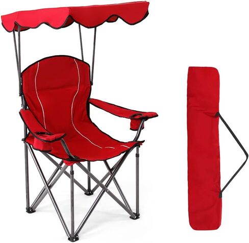 Camping Chairs with Shade, Foldable Canopy Chair, Folding Camping Shade Chair for Outdoor, Camping, Patio, Support 350 LBS, Navy in Saudi Arabia