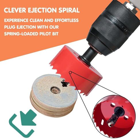 1 1/2 (38mm) Inch Metal Hole Saw, Thin Metal HSS Bi-Metal Hole Cutter with Pilot Drill for Wood Cornhole Boards Plastic Drywall & Metal Sheet, Plastic, Fast Chip Removal, Handy Hole Saw Kit Set in Saudi Arabia