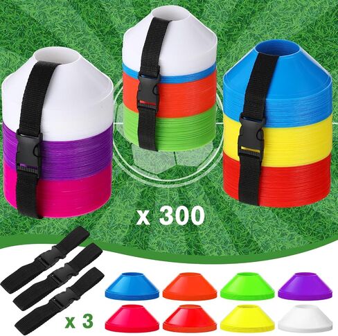 Liliful 300 Pcs Soccer Cones for Drills Mini Disc Cones with Carry Strap Soccer Training Equipment for Kids Adult Agility Drills Sports Football Basketball Coaching Practice in Saudi Arabia