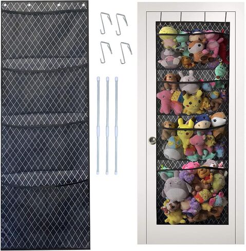 Organizers and Storage for Stuffed Animals,Over Door Net Hammock,Durable Hanging Baby Organizer,Plush Toy Net,Kids Toy and Diaper Organization, with 4 Large Breathable Dense Mesh Pockets in Saudi Arabia