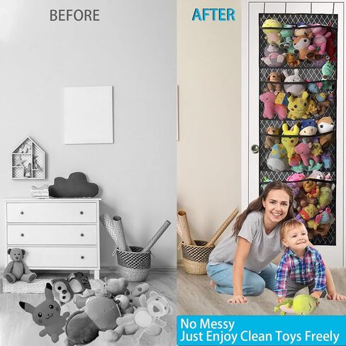 Organizers and Storage for Stuffed Animals,Over Door Net Hammock,Durable Hanging Baby Organizer,Plush Toy Net,Kids Toy and Diaper Organization, with 4 Large Breathable Dense Mesh Pockets in Saudi Arabia