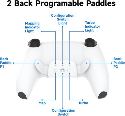 مجاذيف خلفية قابلة للبرمجة لوحدة تحكم PS5، مجموعة إعادة رسم الخرائط لوحدة تحكم PS5 BDM-010 وBDM-020 وBDM-030، ترقية 2 أزرار خلفية تدعم رسم الخرائط، توربو تلقائي، وظيفة التحرير والسرد in Kuwait