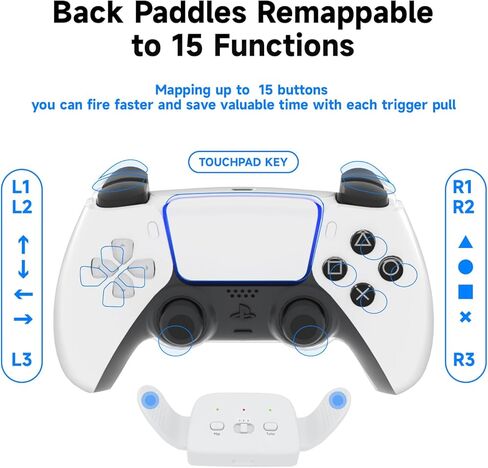 مجاذيف خلفية قابلة للبرمجة لوحدة تحكم PS5، مجموعة إعادة رسم الخرائط لوحدة تحكم PS5 BDM-010 وBDM-020 وBDM-030، ترقية 2 أزرار خلفية تدعم رسم الخرائط، توربو تلقائي، وظيفة التحرير والسرد in Kuwait