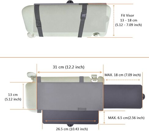 Car Visor Anti-Glare Sunshade Extender for Front Seat Driver or Passenger - 1 Piece in Kuwait