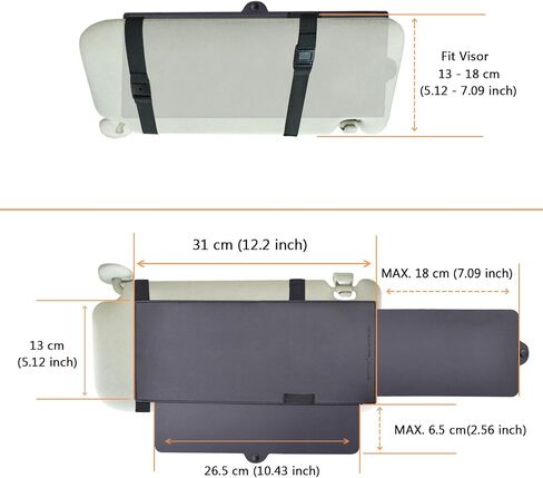 Car Visor Anti-Glare Sunshade Extender for Front Seat Driver or Passenger - 1 Piece in Kuwait