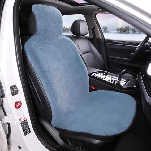 Soft Fuzzy Faux Fur Car Seat Cover, Cozy Synthetic Fluffy Automotive Seat Cushion for Cars SUV Trucks Universal Fit, 1 Pc seat (Graphite, 1 Piece Front) in Saudi Arabia