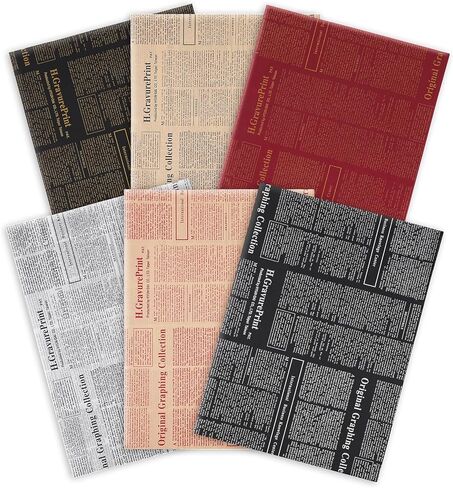 Welpurch 120 Sheet Vintage Newspaper Tissue Paper, 20x14in Old Newsprint Gift Wrapping Paper 6 Designs Retro Kraft Magazine Art Craft Newsprint Tissue for Birthday Wedding Party Decor Gift Crafts in Saudi Arabia